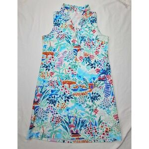 ARYEH bright floral ruffle neck  Golf dress size XL‎
